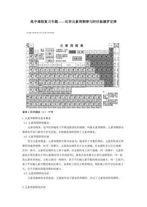 高中化學(xué)元素周期表與阿伏伽德羅定律.doc