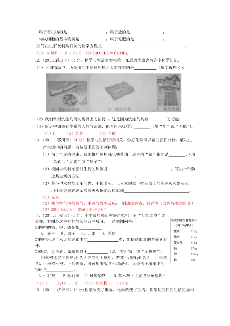 全国中考化学与生活知识积累.docx_第3页