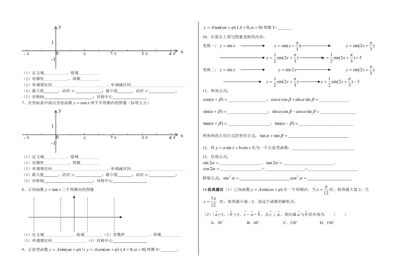 高一数学必修四总复习.doc_第2页