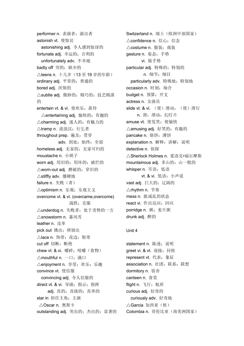 高中英语必修4Unit1至Unit5的所有单词.doc_第3页