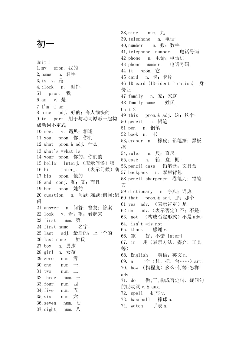 人教版初中英语初一初二单词.docx_第1页