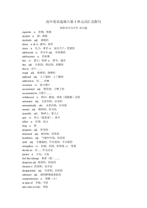 高中英語(yǔ)選修六第3單元詞匯及默寫(xiě).doc