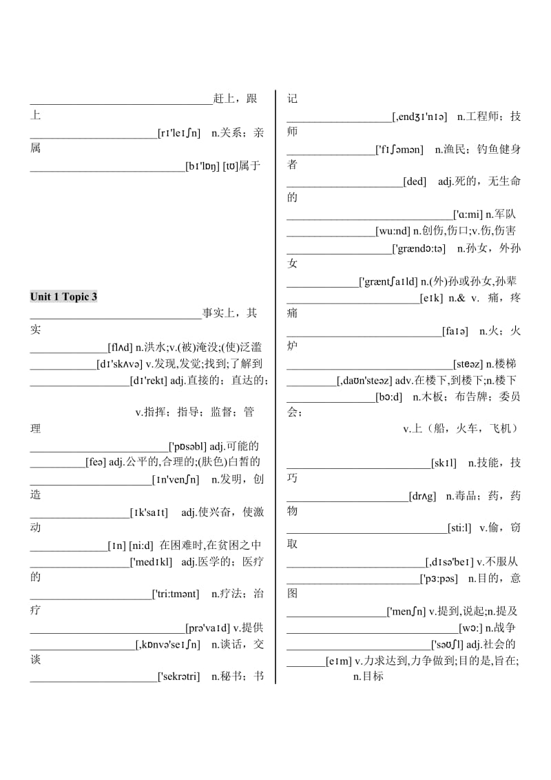 仁爱英语九年级上册单词默写表(含音标)16开.doc_第3页