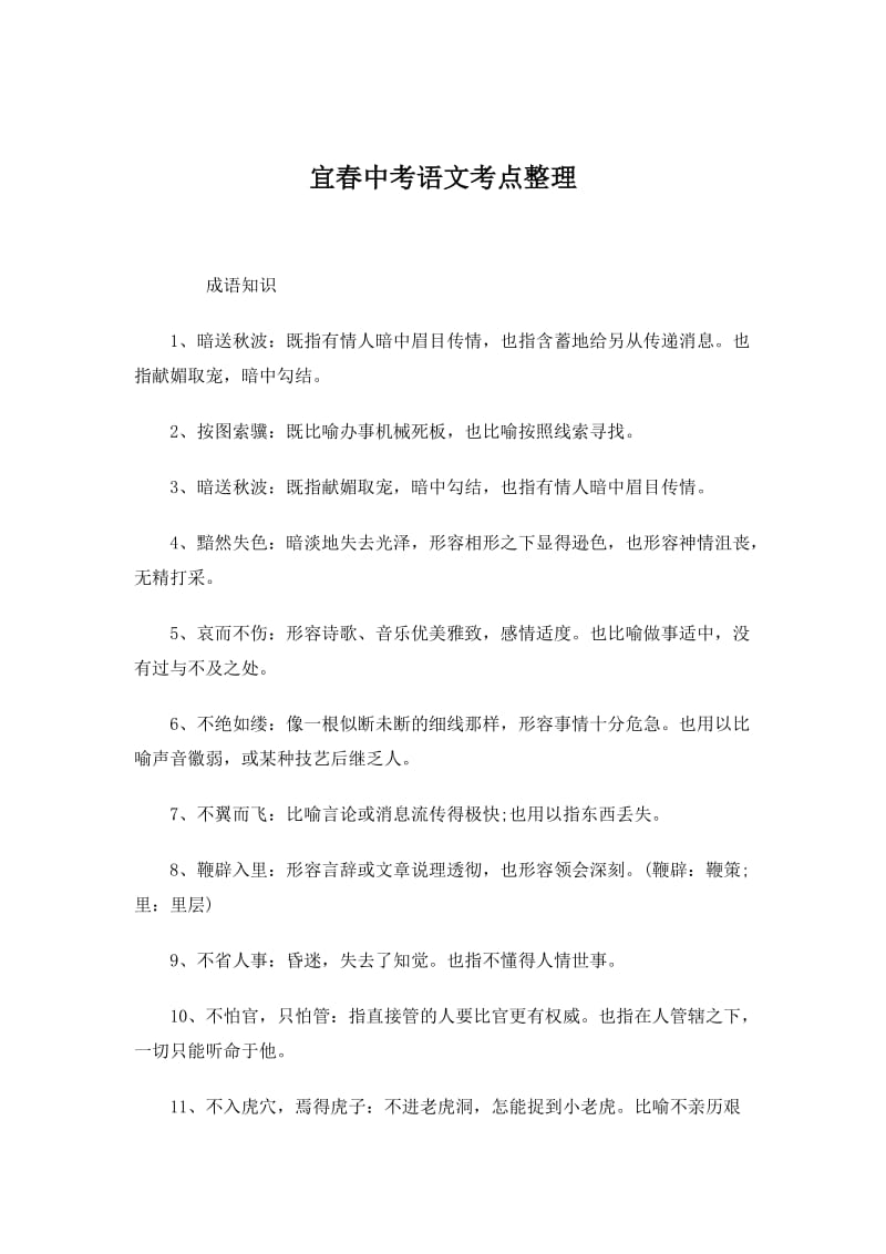 宜春中考语文考点整理.doc_第1页