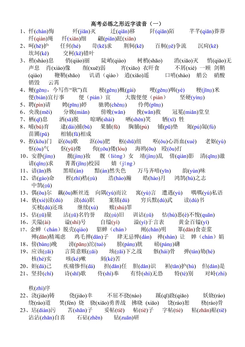 高考必练之形近字读音.doc_第1页