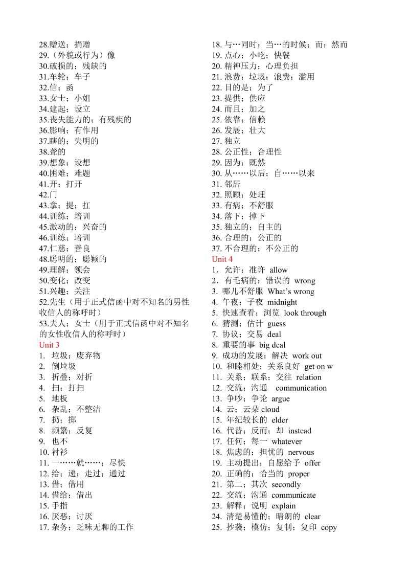 新2014年人教版八年级下册英语单词汇总表(每单元1页).doc_第2页