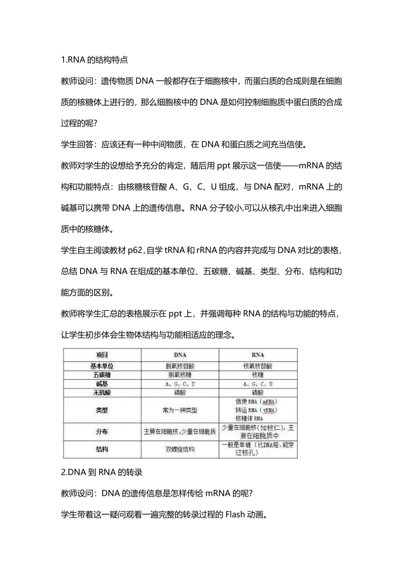 高中生物《基因指导蛋白质的合成》教案_第2页