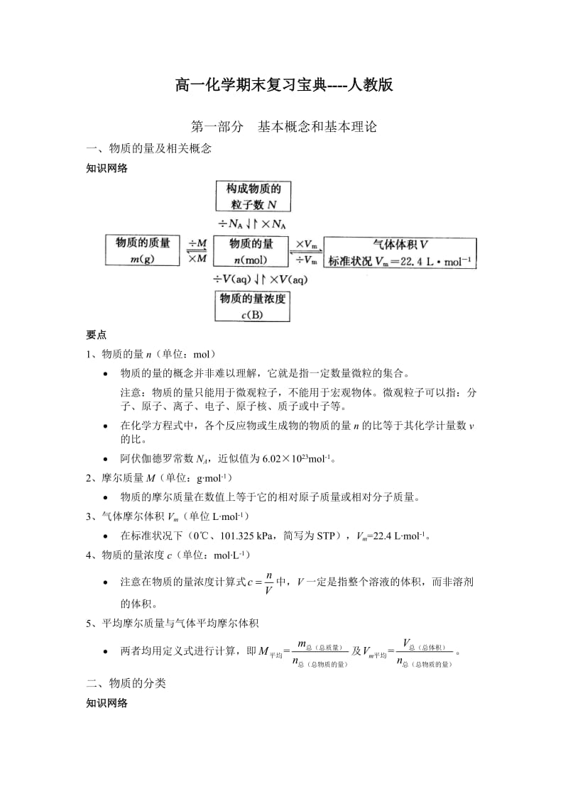 高一化学必修一期末复习宝典-人教版.doc_第1页