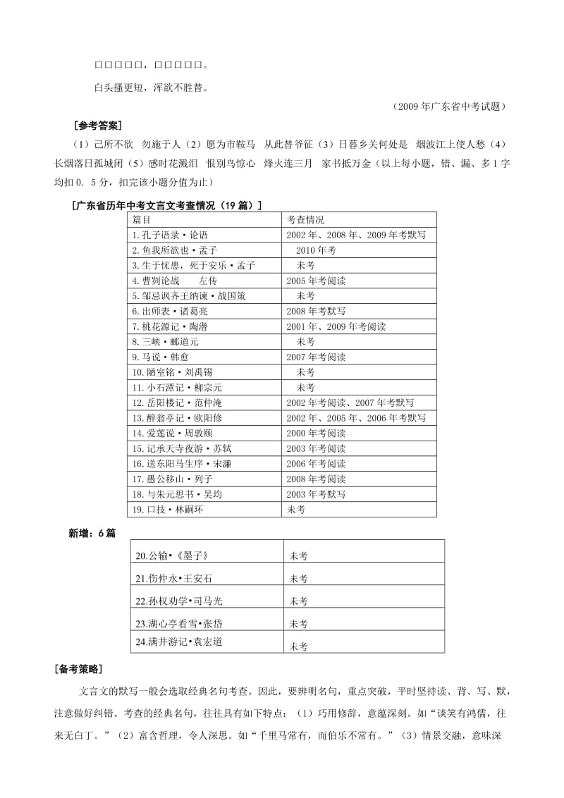 精编张静中学广东省中考古诗文默写之一.doc_第2页