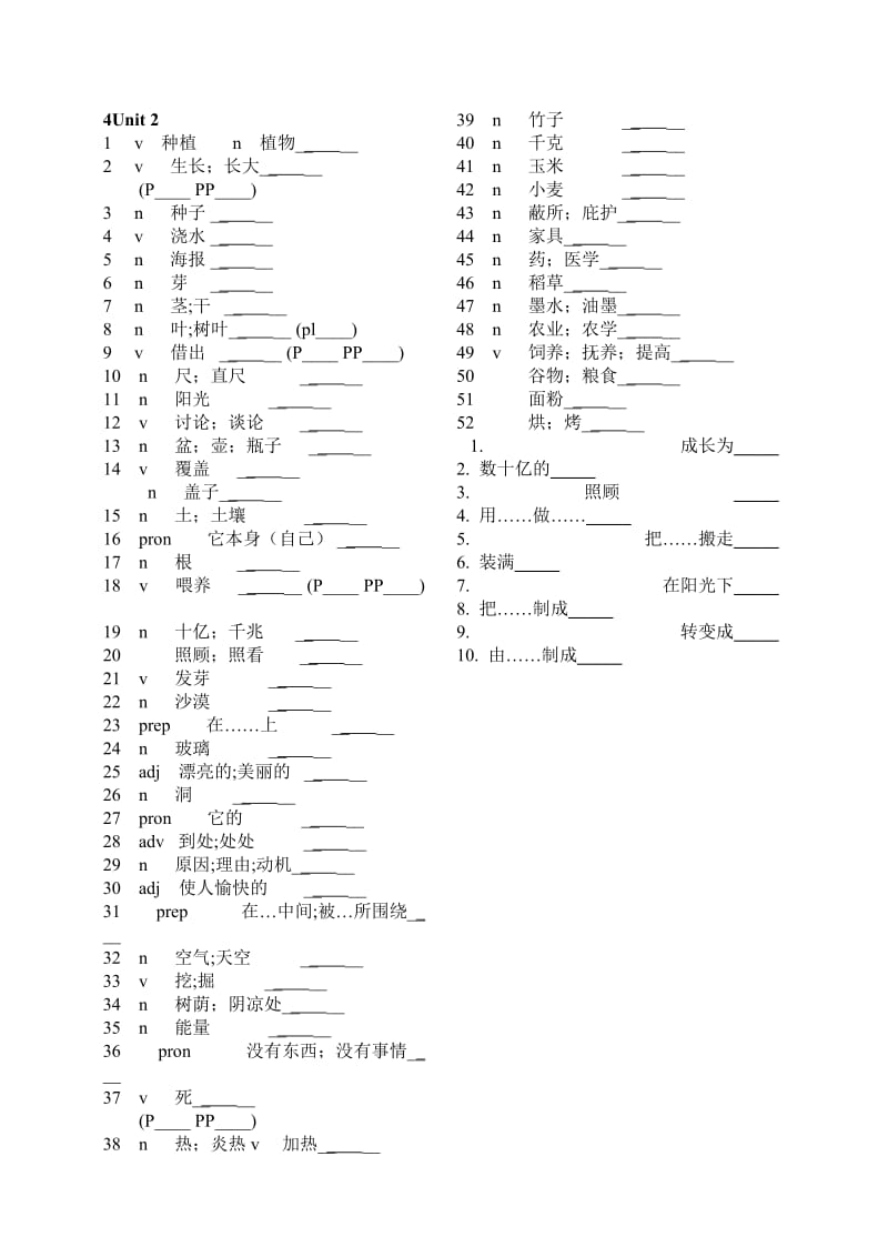 冀教版八年级下英语单词表(汉译英).doc_第2页