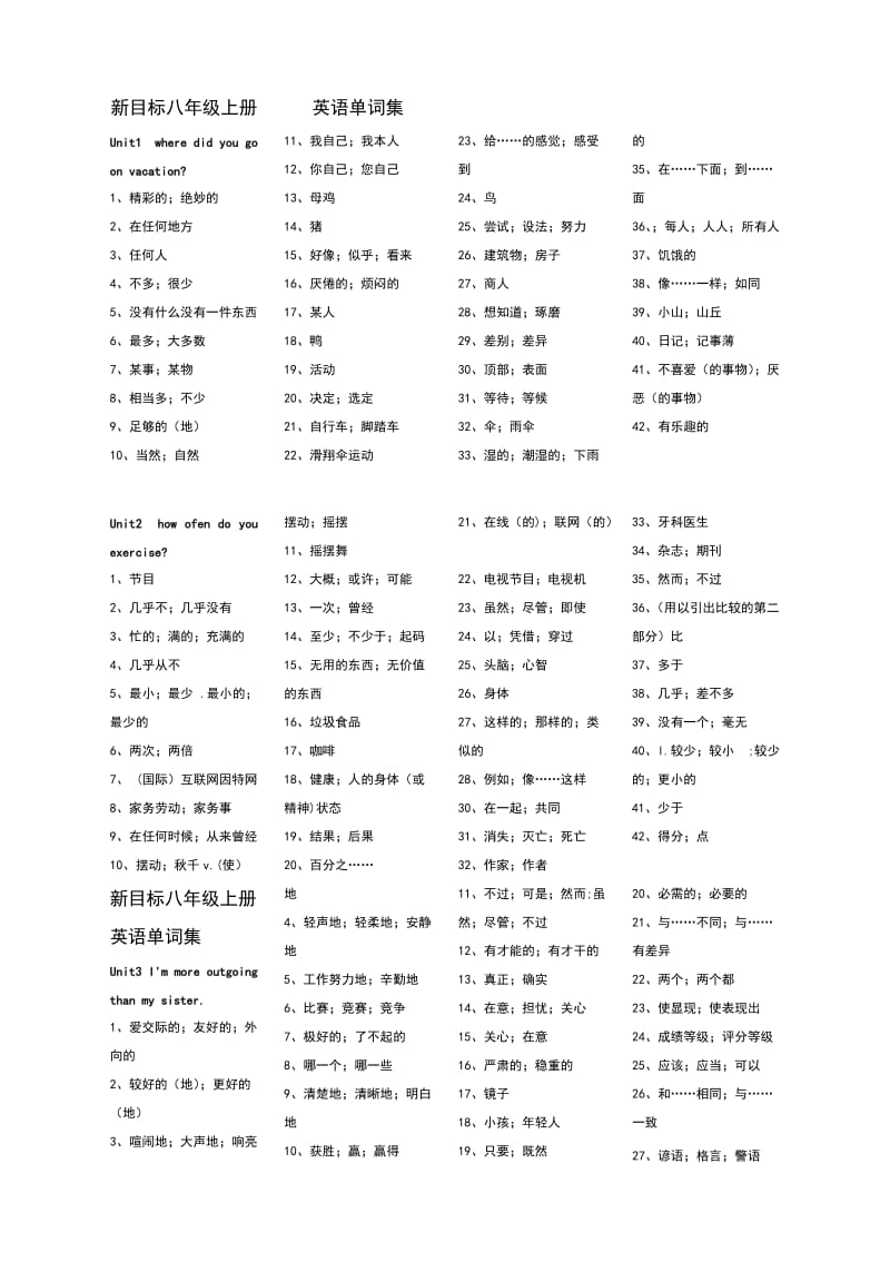 新目标八年级上册英语单词集.doc_第1页