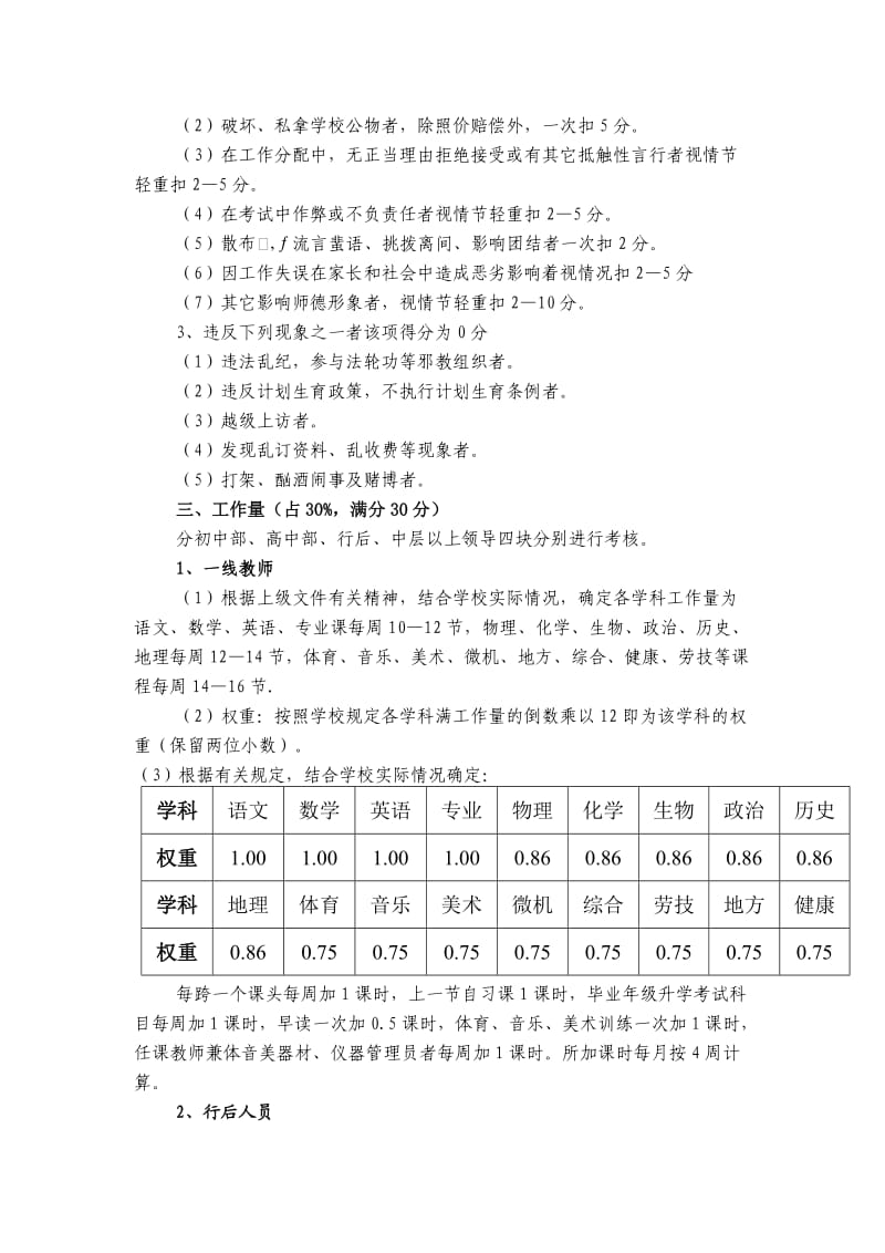 焦作六中教职工绩效工资考核方案.doc_第3页