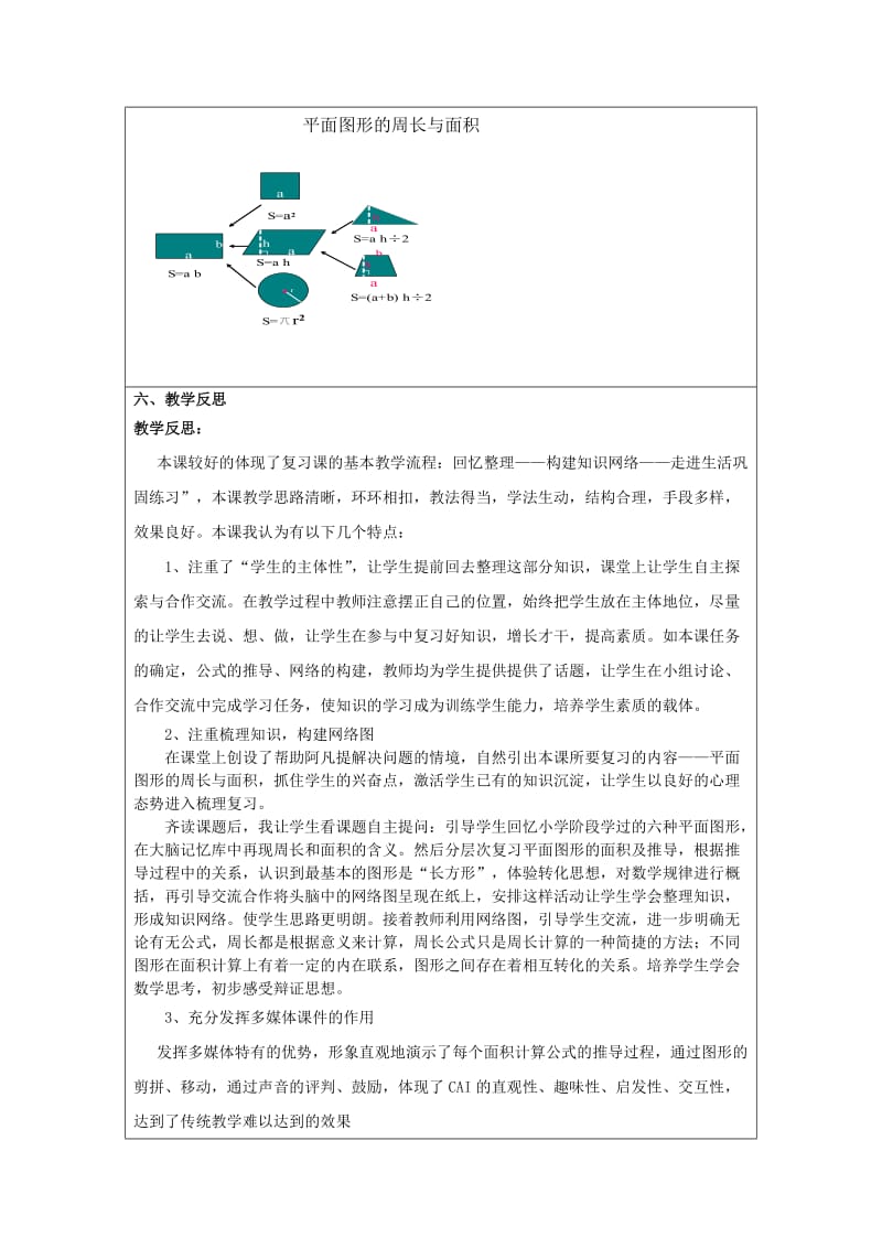 平面图形的周长和面积复习教学设计.doc_第3页