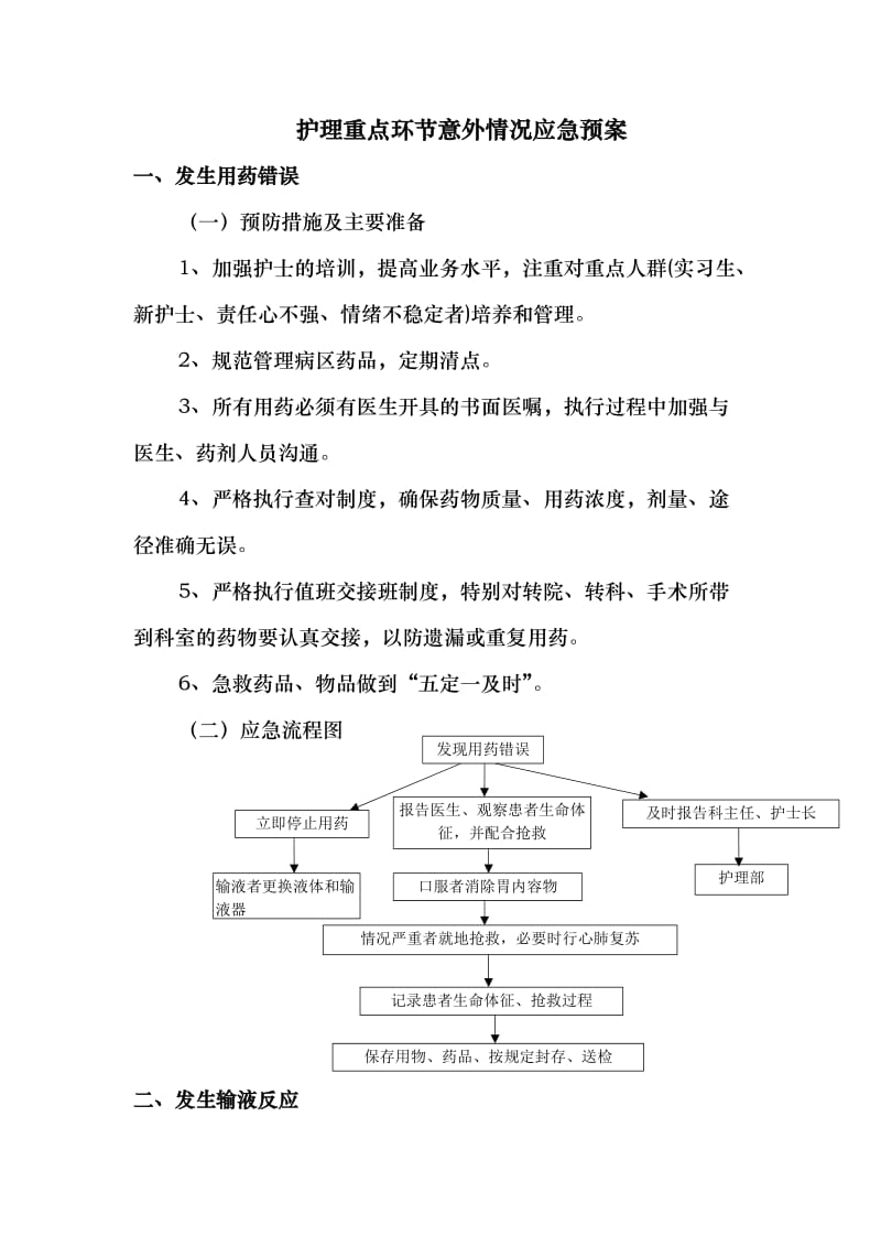 护理重点环节意外情况应急预案.docx_第1页