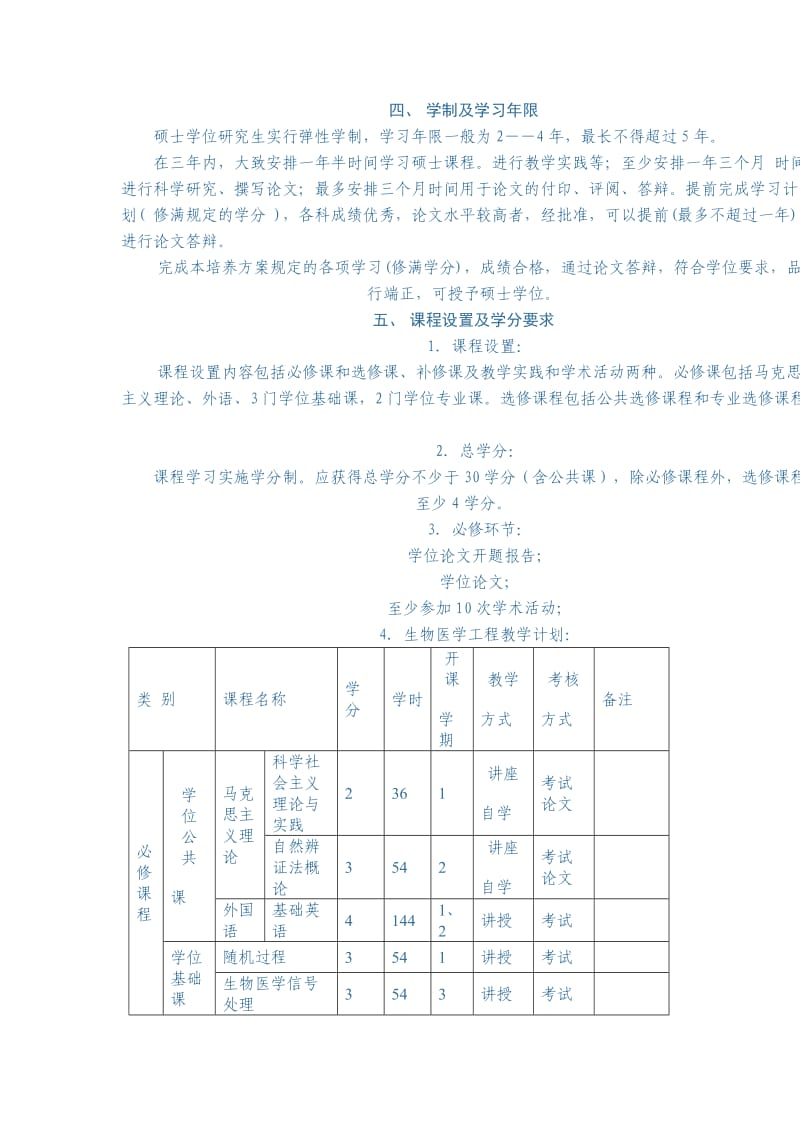 生物医学工程硕士学位研究生培养方案.doc_第2页