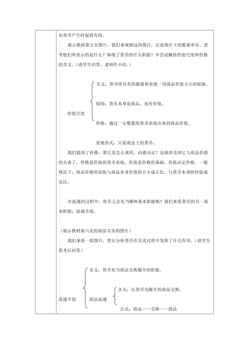 《货币的基本职能》教案(新人教必修1).doc_第2页