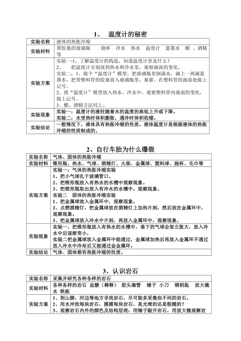 四年级下册科学实验计划.doc_第1页