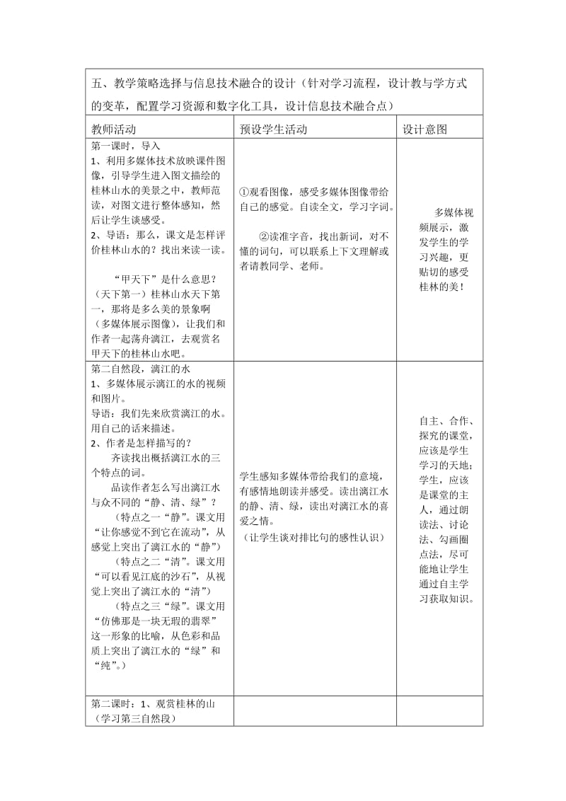 桂林山水教学设计方案模板.doc_第2页