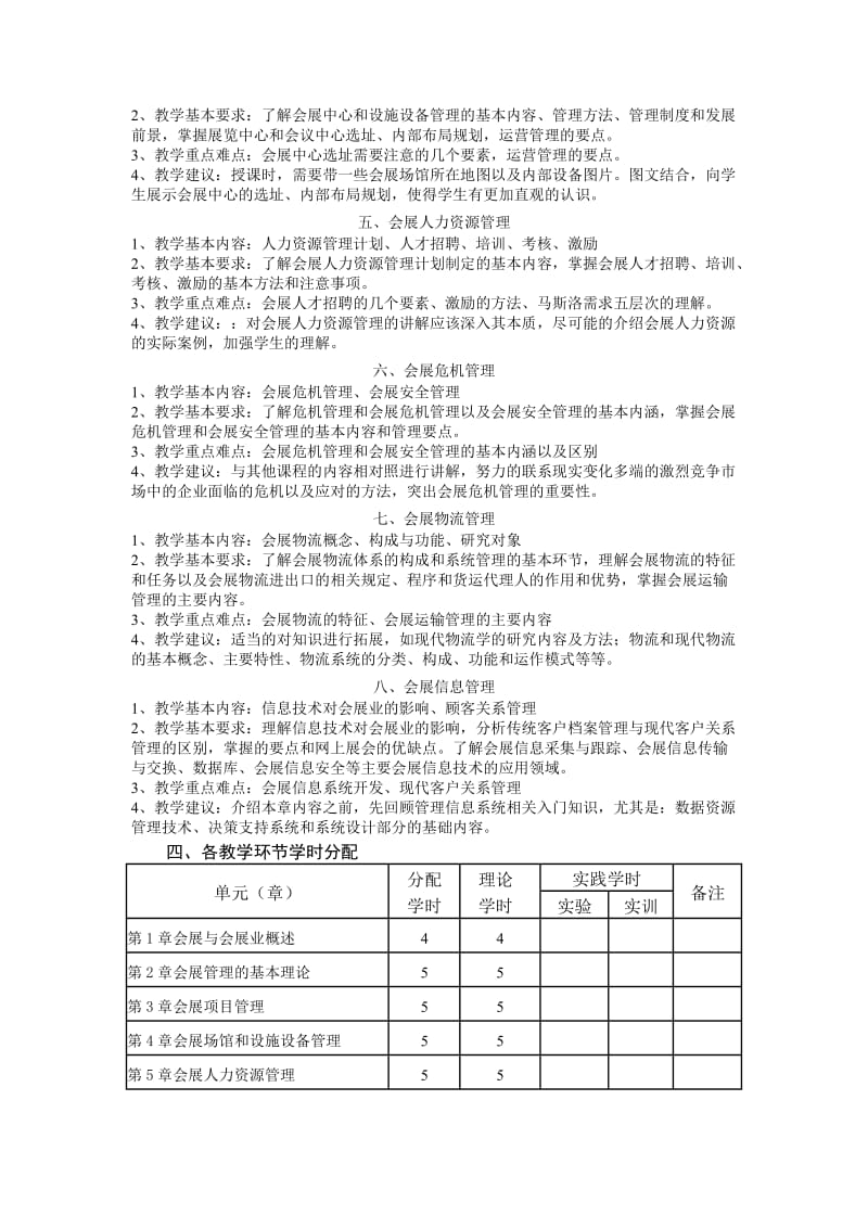 会展策划与管理课程教学大纲.doc_第2页