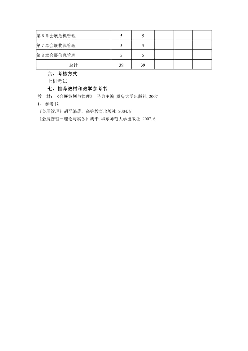 会展策划与管理课程教学大纲.doc_第3页