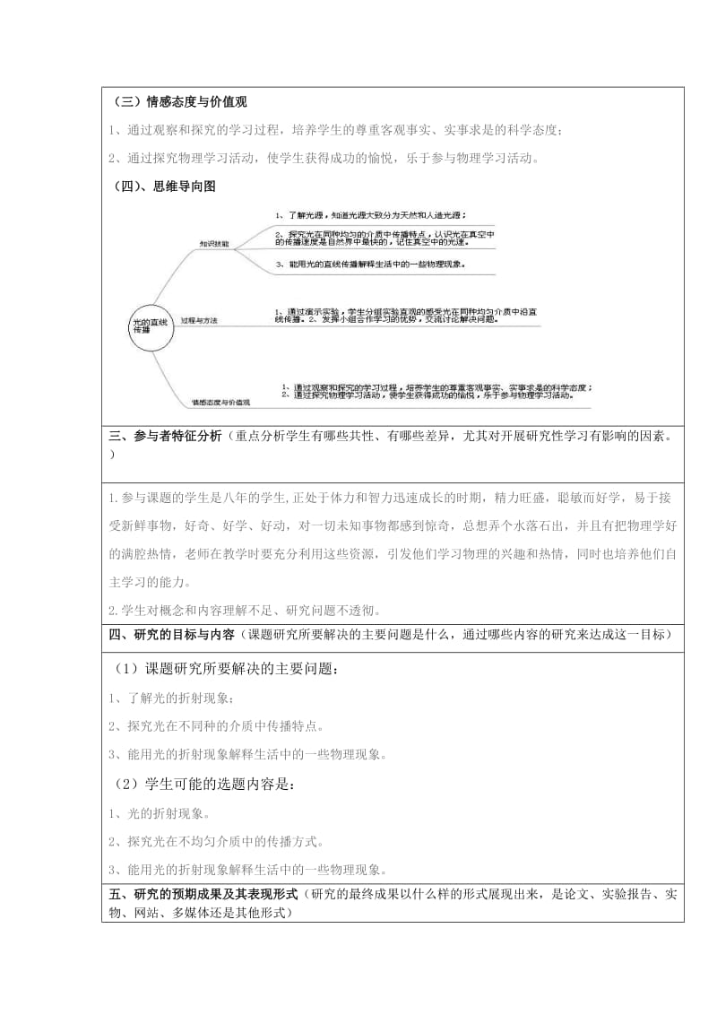 光的折射研究性学习设计方案.doc_第2页