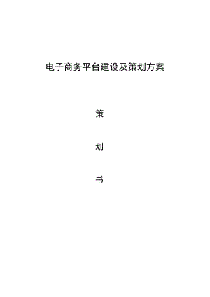 電子商務(wù)平臺建設(shè)策劃方案.doc