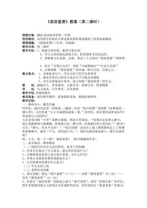 《我很重要》授課教案.doc