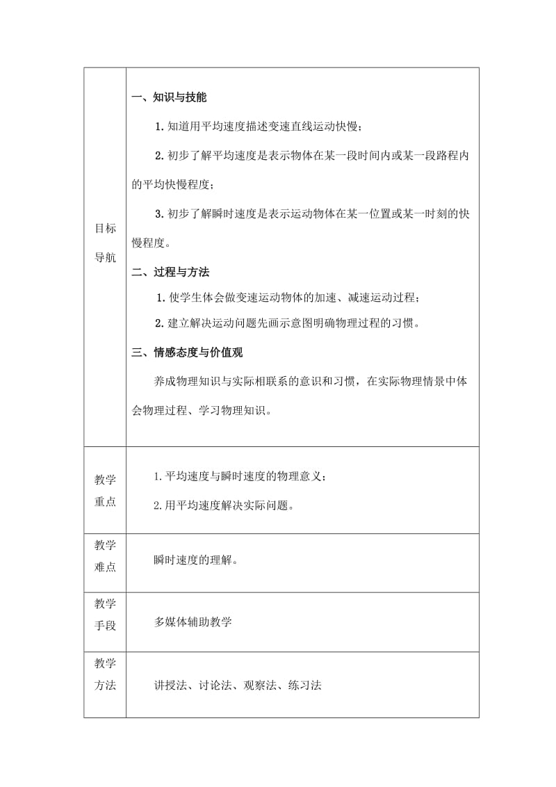 平均速度与瞬时速度教学设计.doc_第3页