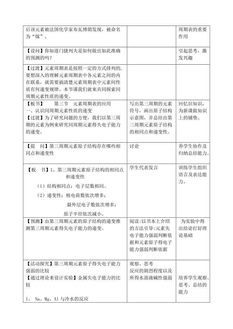 元素周期表的应用教学设计.doc_第2页