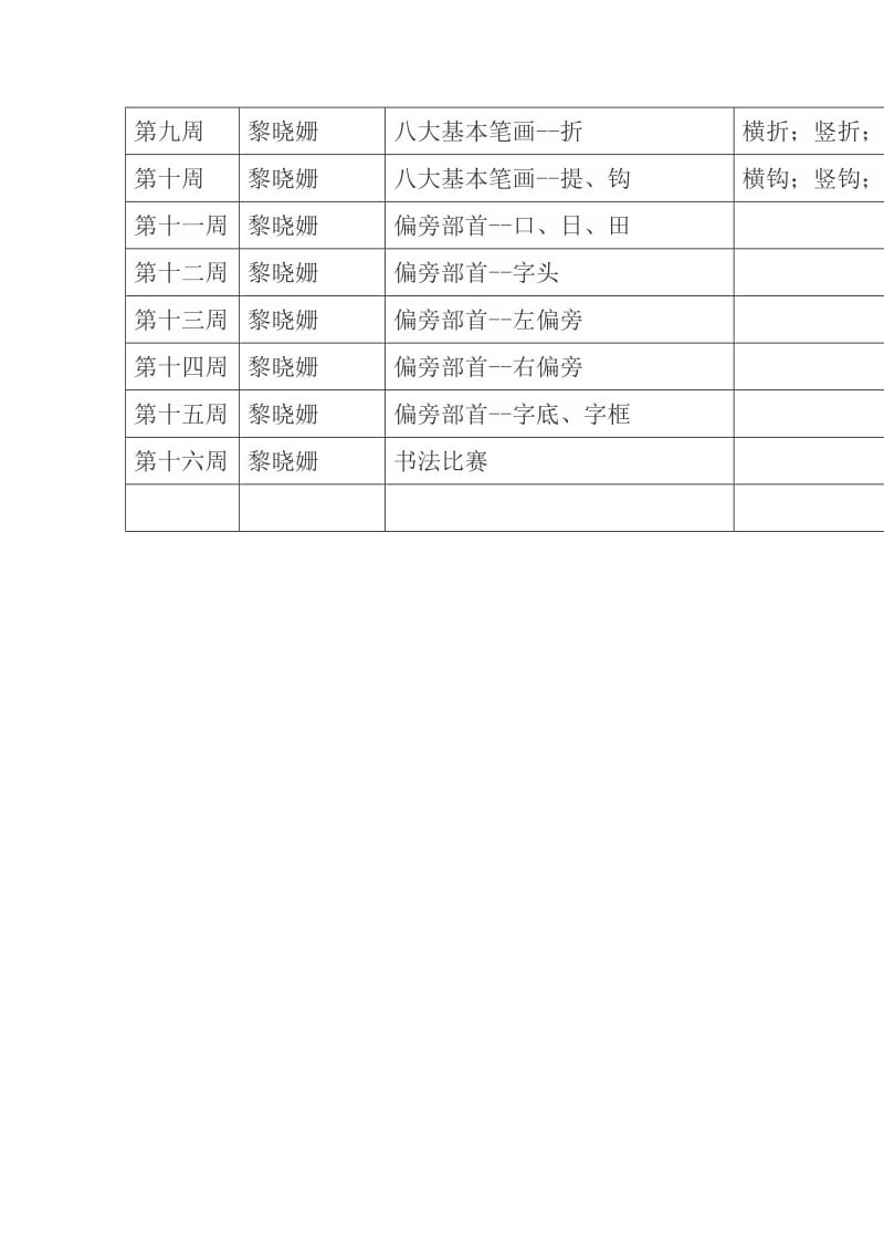 书法兴趣班工作计划表.doc_第3页