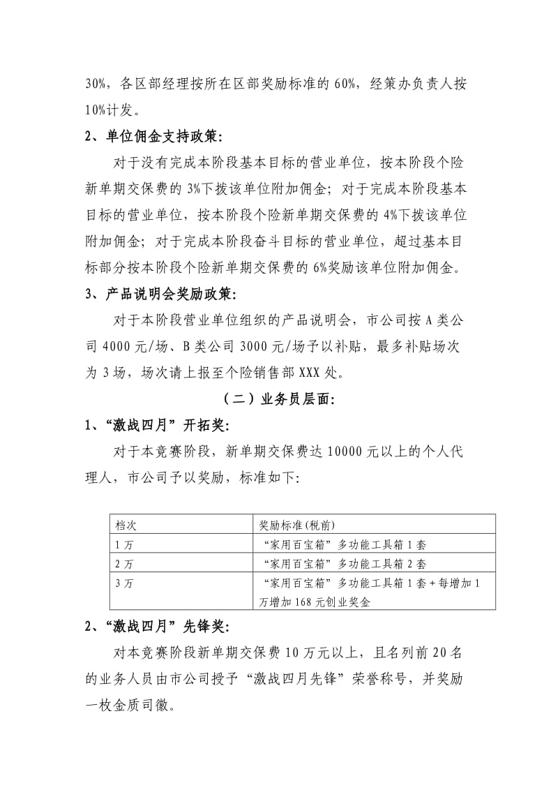 激战四月保险个险业务推动竞赛方案.doc_第2页