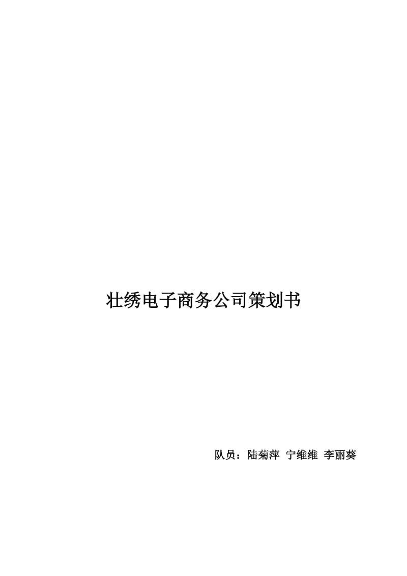 壮绣电子商务公司策划书.doc_第1页