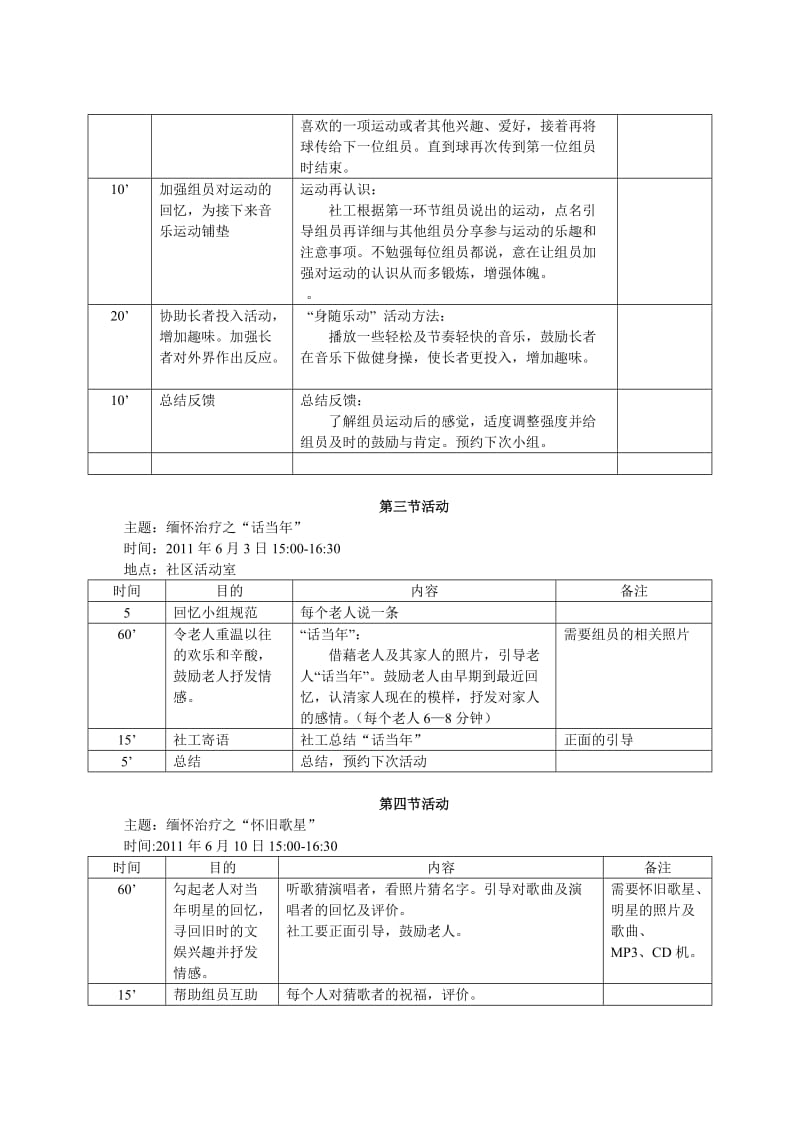 以缅怀治疗帮助老人面对不愉快情绪小组计划书.doc_第3页