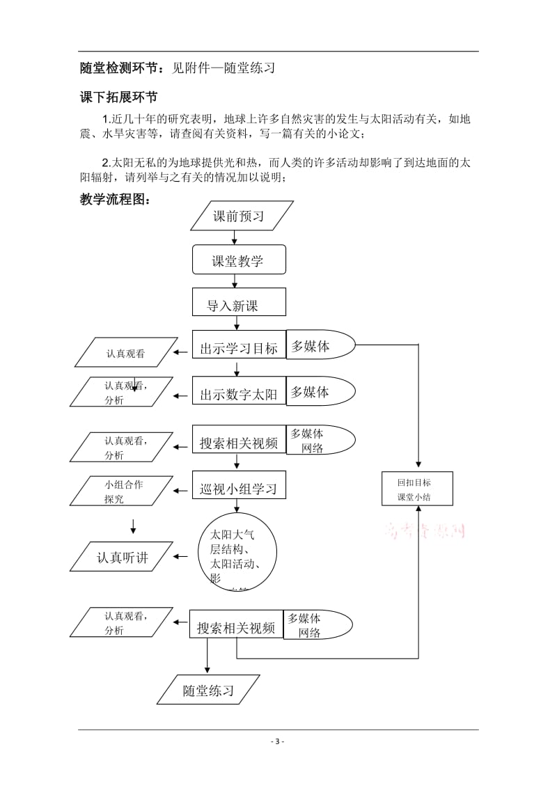 《太阳对地球的影响》教学设计-山东潍坊四中张征.doc_第3页