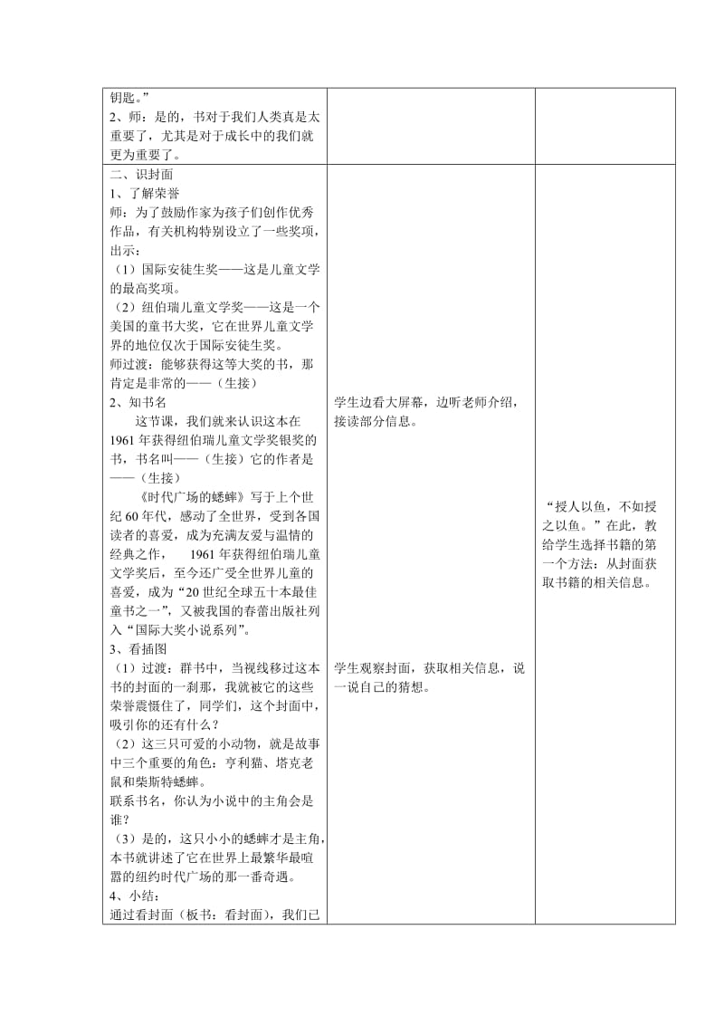 《时代广场的蟋蟀》教学设计与反思.doc_第2页