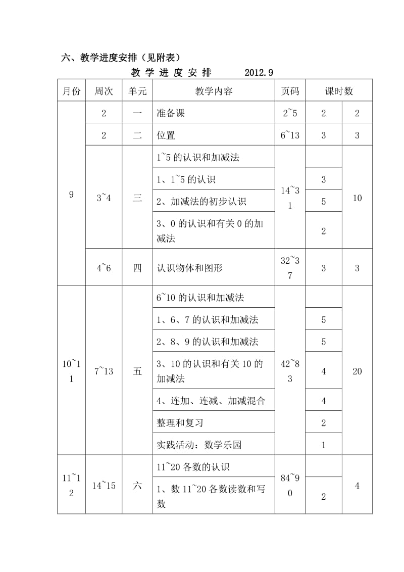 一年级数学上册教学计划.doc_第3页