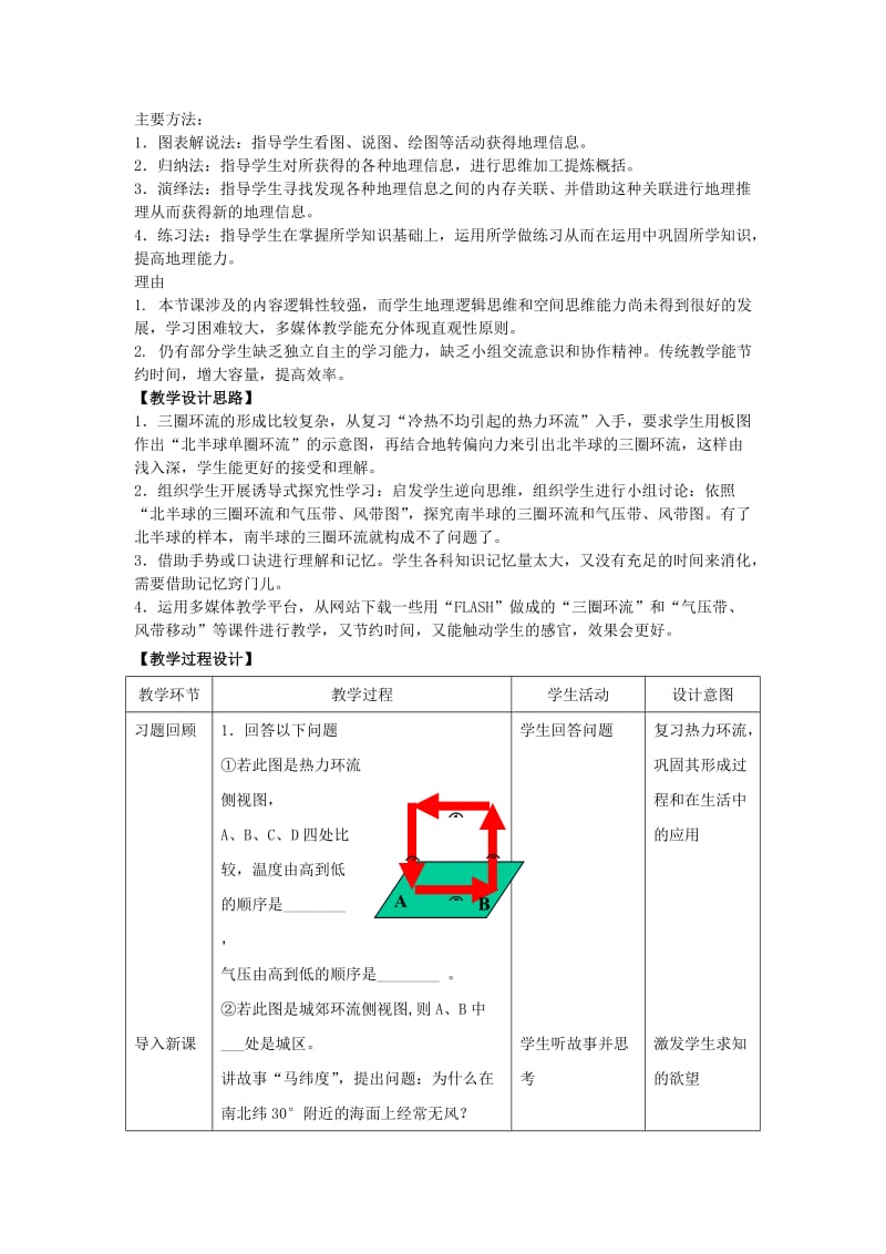 大气环流的教学设计与反思.doc_第2页