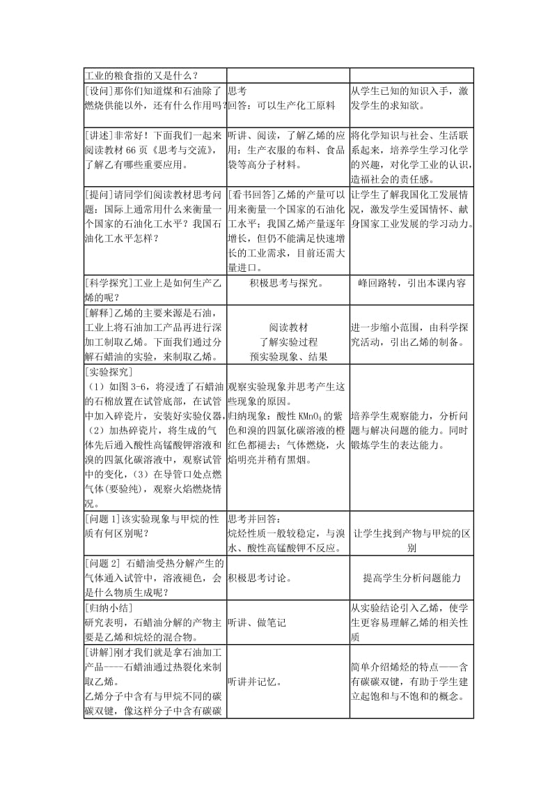 乙烯的性质教学设计.doc_第2页