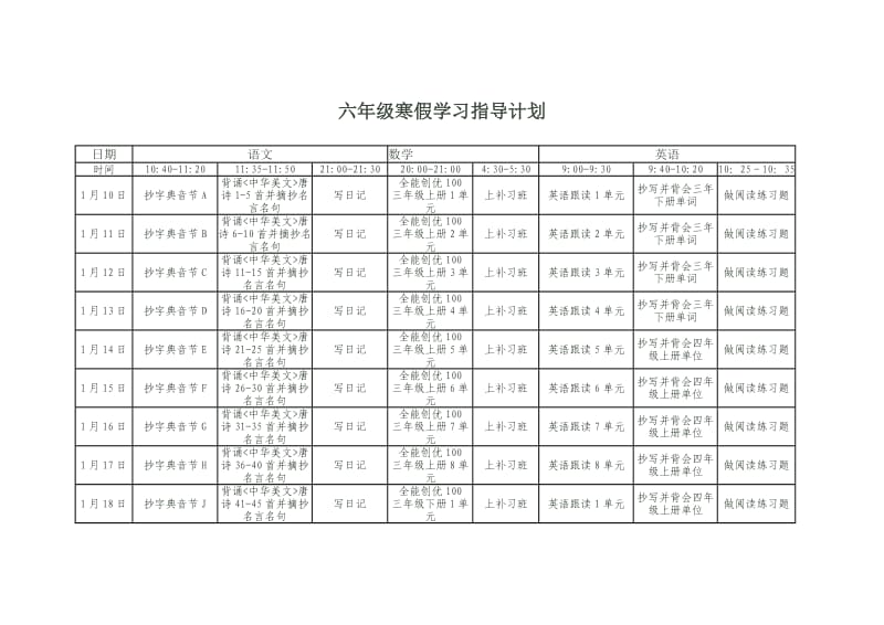 六年级寒假学习指导计划.doc_第1页