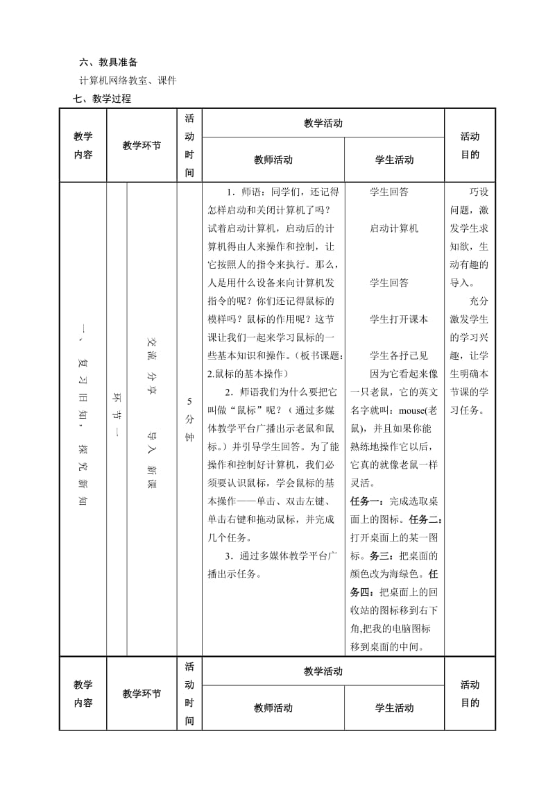 《鼠标的基本操作》教学设计.doc_第2页