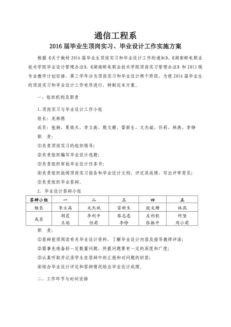 2016届毕业生顶岗实习和毕业设计工作实施方案.doc_第1页