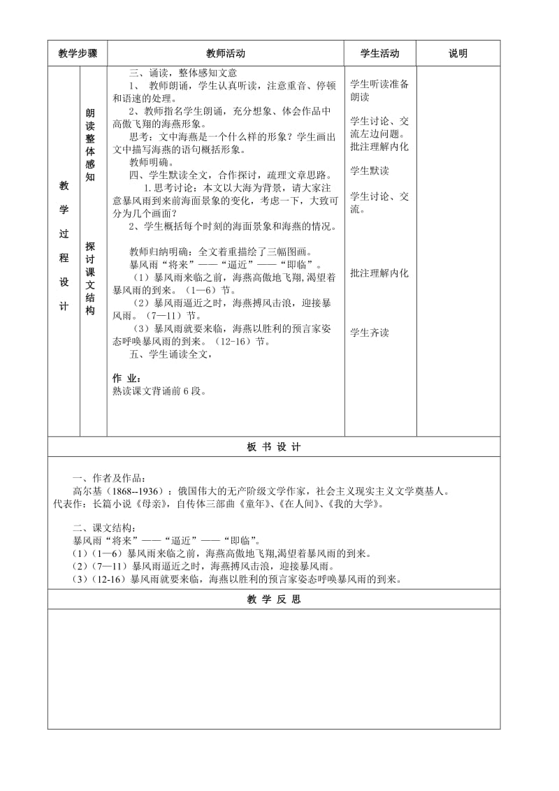 《海燕》表格式教案.doc_第2页