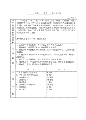 2013新蘇教版二年級(jí)數(shù)學(xué)上冊(cè)教學(xué)計(jì)劃和第一單元教案.doc