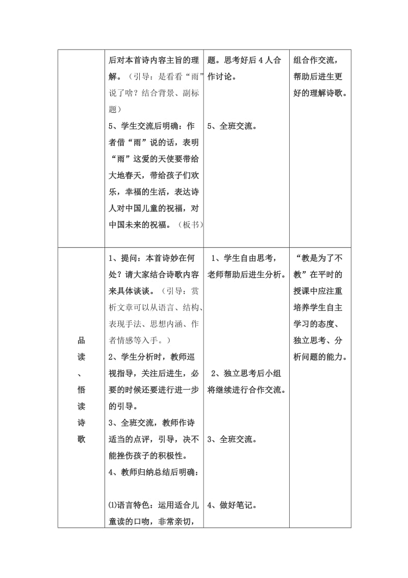 《雨说》教案设计、陕西省榆林市靖边县梁镇中学.doc_第3页