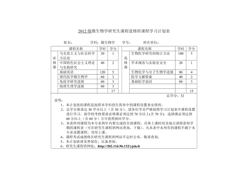 中山医学院2012级研修班课程计划表.doc_第1页