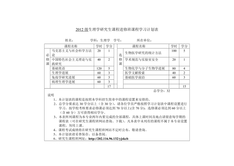 中山医学院2012级研修班课程计划表.doc_第2页