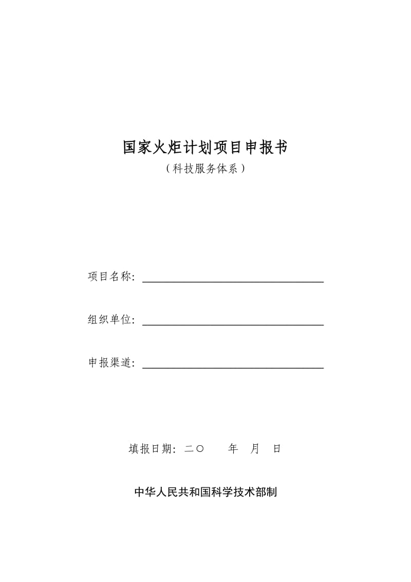 国家火炬计划项目申报书(科技服务体系).doc_第1页