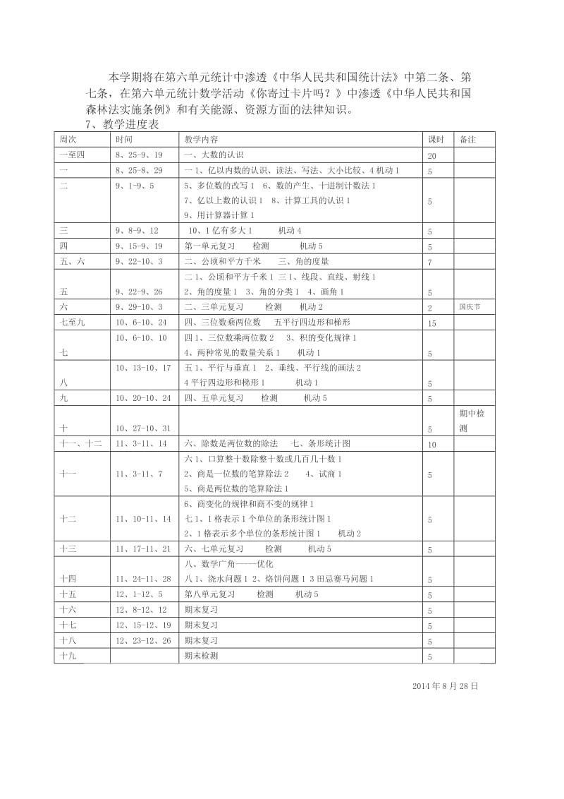 人教版四年级上学期数学教学计划.doc_第3页