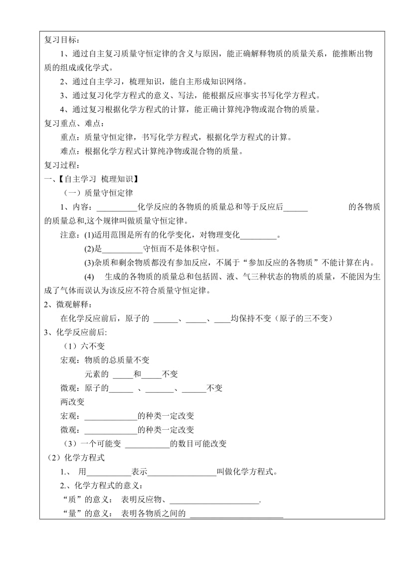 定量研究化学反应的复习学案.doc_第2页