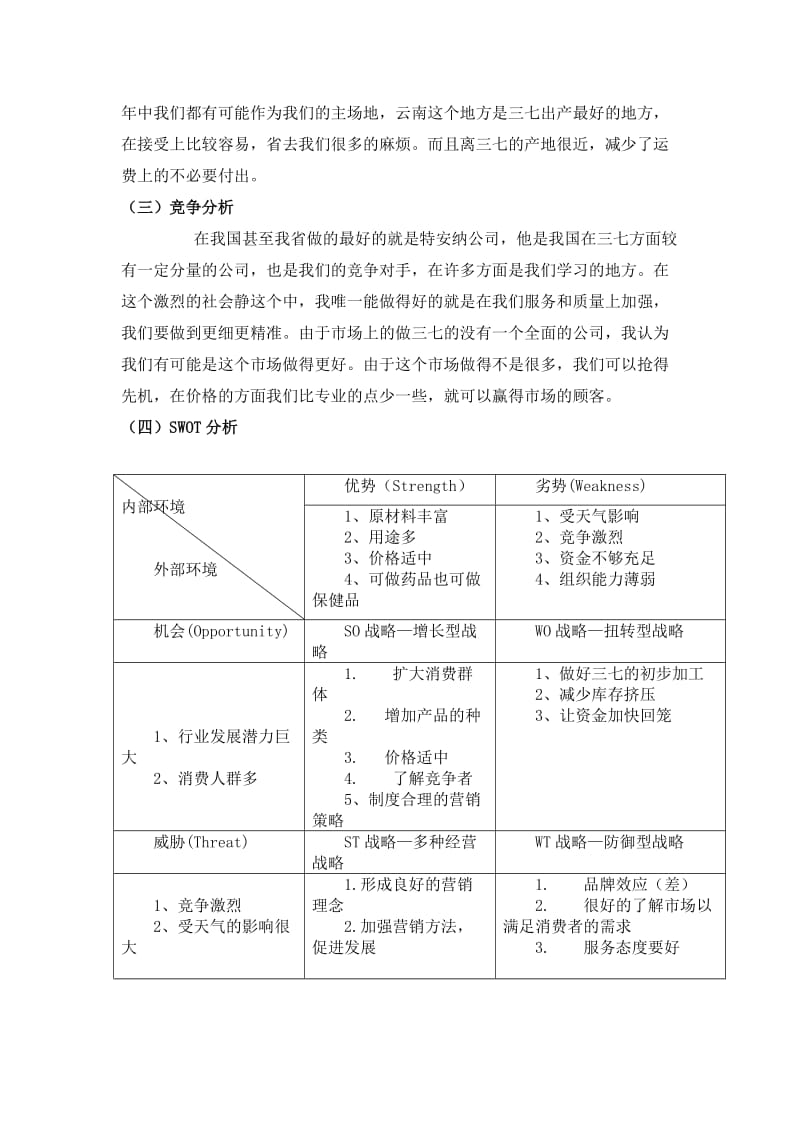 三七专卖店创业项目计划书.doc_第2页